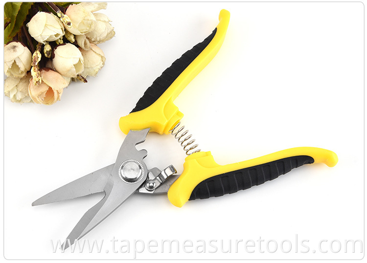 Non-slip handle Stainless steel garden scissors pruning tree branch shears fruit tree pruning black/yellow handle scissors